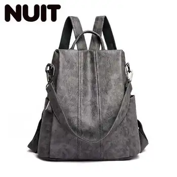 

3 in 1 Women Leather Backpack Female School Backpacks Mochilas Vintage Women Shoulder Bags For Teenage Girls Casual Travel Bags
