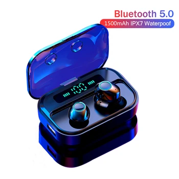 

Wireless Earphones Bluetooth Earphones 5.0 Earbuds Tws Touch Control Sport Headset Noise Cancel Led Display In Ear Earphone