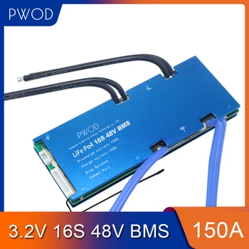 

16S 48V 3.2V lithium battery protection board temperature equalization overcurrent protection BMS PCB 100A 150A 180A 200A