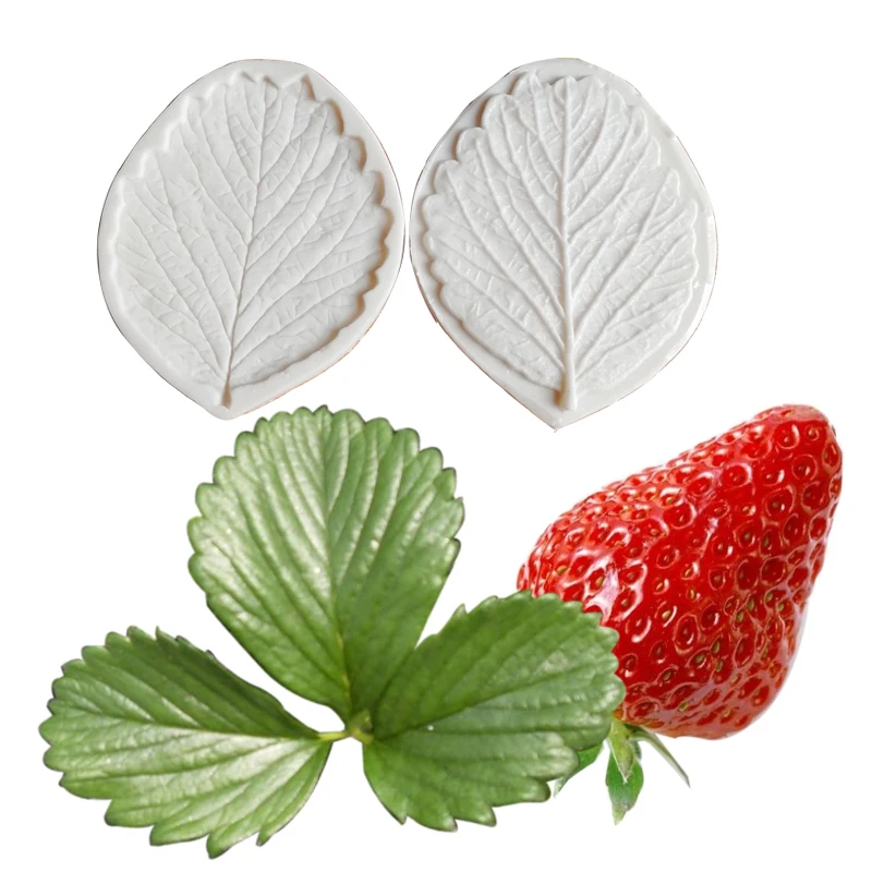 

Strawberry Leaf Veiner Silicone Mould Cake Chocolate Fondant Gumpaste Sugar Clay Flower Cake Decorating Moulds DIY M2108