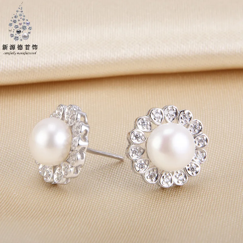 

Europe And America Fashion New Style Pearl Earrings S925 Fine Silver Micro Zircon Earrings Ear Rings