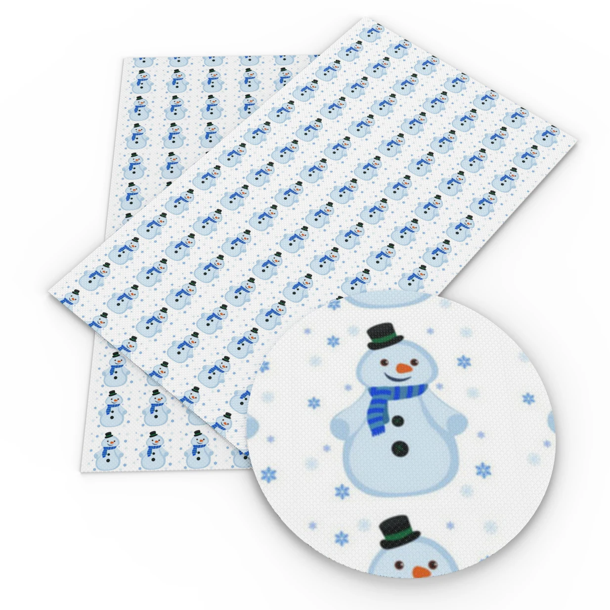 

david angie 20*34cm Christmas Snow Man Printed Fabric Synthetic Leather Sequins Patchwork Bag DIY Handmade Phone Case,1Yc7283
