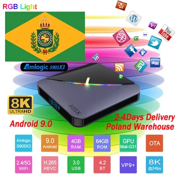 

A95X3 Smart TV Box+1 Year Global 1PTV Code Android9.0 Set Top Box Europe/Brazil/Arbic/UK/USA 1PTV 8K HDR Media Player 1PTV Boxes