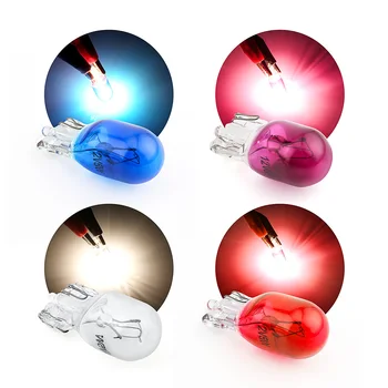

10PCS 12V 5W T10 501 W5W Wedge Interior Car Side Light Dashboard Dash Panel Gauge Bulb for Car Styling Blue Yellow Red Purple