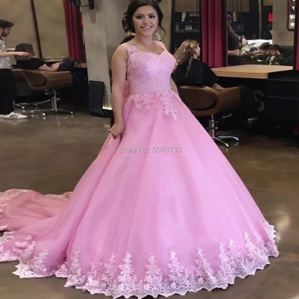 Baby Pink Ball Gown Wedding Dresses 2021 Generous Lace Appliques Sweetheart Straps Bride Wedding Gowns Formal Vestidos De Noiva Wedding Dresses Aliexpress