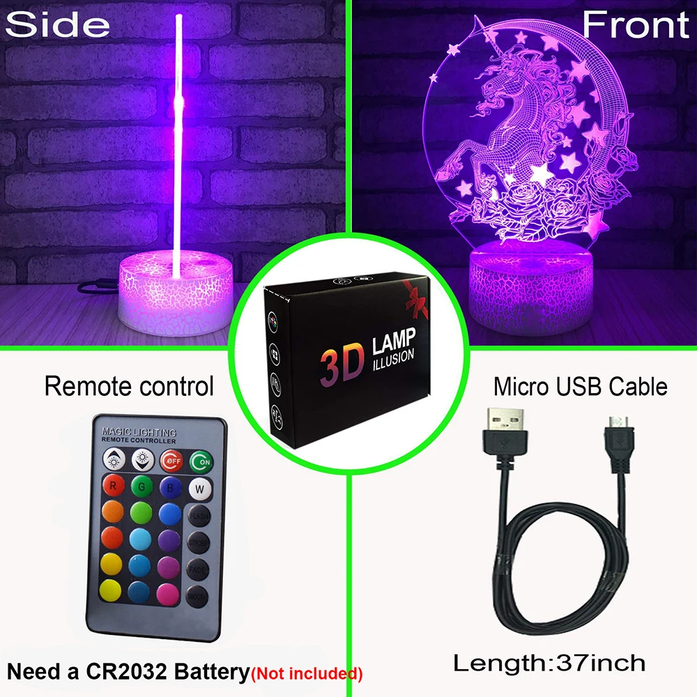  Unicorn Lamp Night Light Pegasus 3D Led Lamps Night Light LED Night Light Decor Led light Lamp Led  - 4000207242523