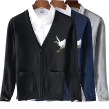 Новинка, мужские кардиганы на пуговицах, свитера, трендовый Повседневный пуловер с v-образным вырезом, толстый свитер, стрейчевая мужская верхняя одежда, верхняя одежда, 8526