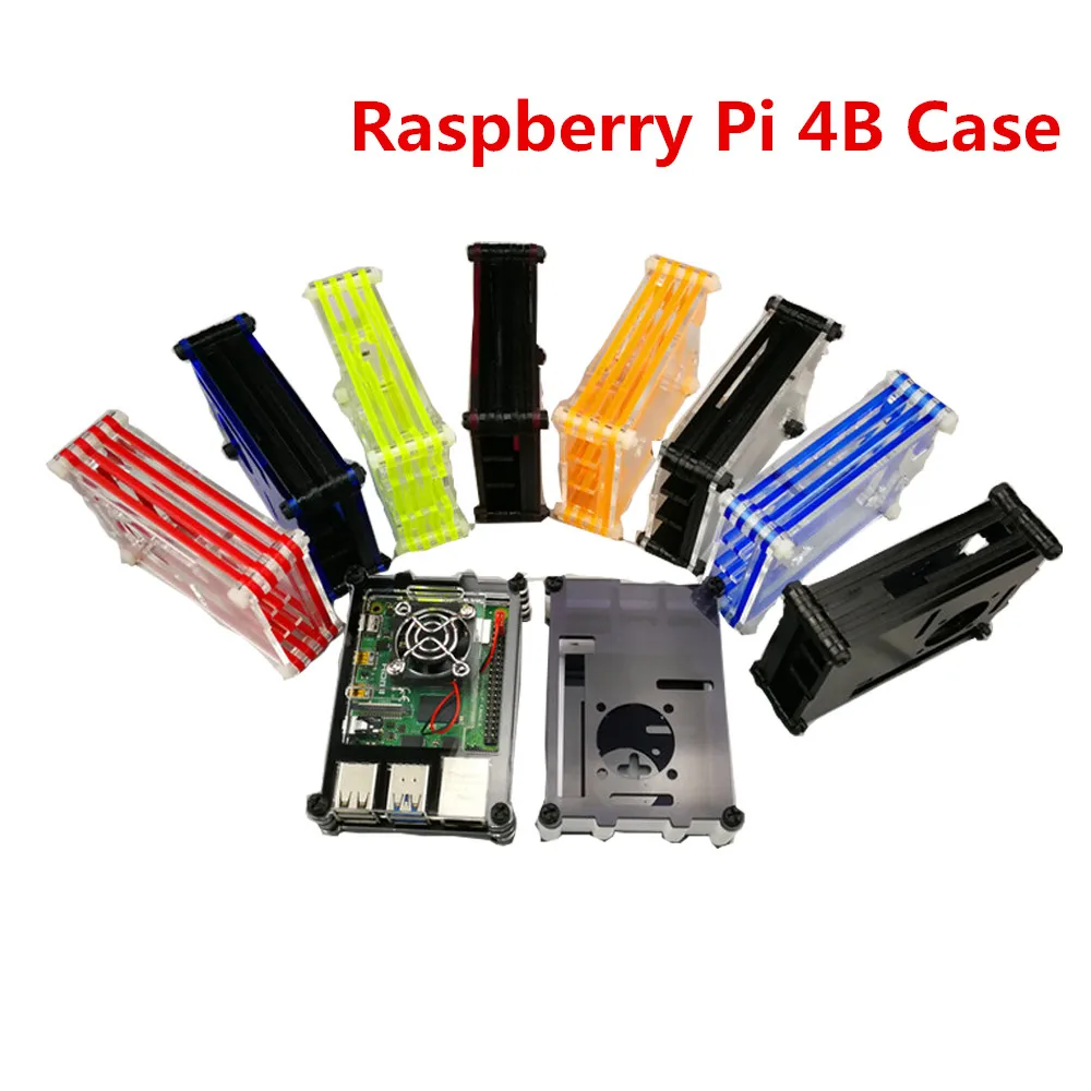 NEW 9-Layer Acrylic Case Cover Fan Enclosure Kit For Raspberry Pi 4 Model B 4B