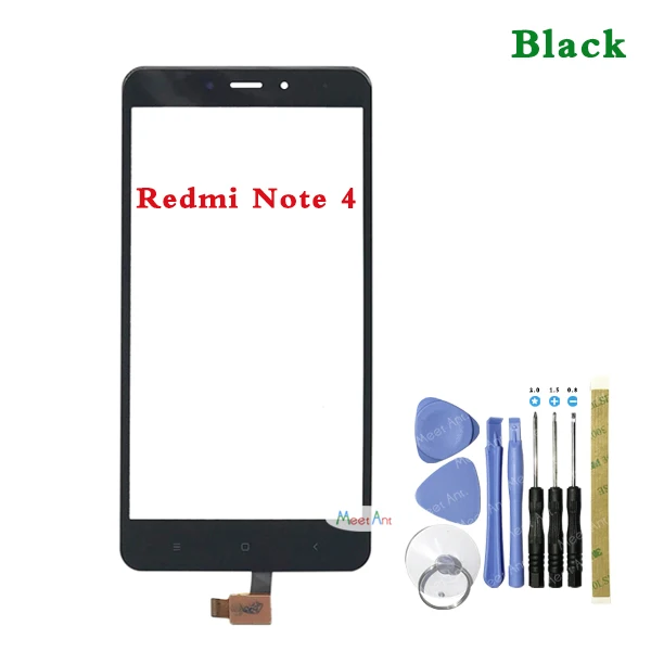 Высокое качество 5,5 ''для Xiaomi Redmi Note 4/Note 4X сенсорный экран дигитайзер сенсор внешняя стеклянная панель объектива Черный Белый Золотой - Цвет: Note4 Black HaveTool