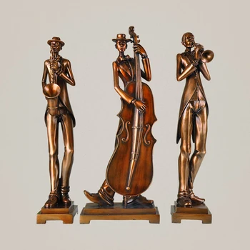 

CONTINENTAL RETRO THREE PIECE MUSICAL ORNAMENTS JEWELRY CRAFTS INSTRUMENT SCULPTURE SAX VIOLIN TRUMPET ART HOME FURNISHING MODEL