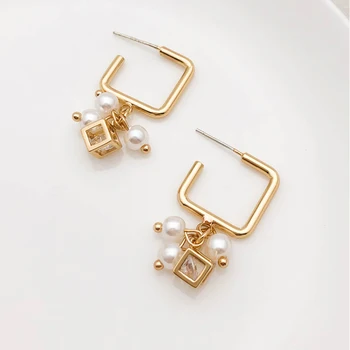 

Pearl earrings 2020 new trendy all-match earrings female simple earrings elegant exquisite elegant Drop Dangle Women's Earrings