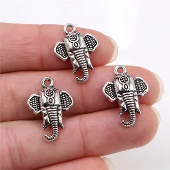 

22x15mm 15pcs Antique Silver Plated Elephant Head Handmade Charms Pendant:DIY for bracelet necklace-Q3-33