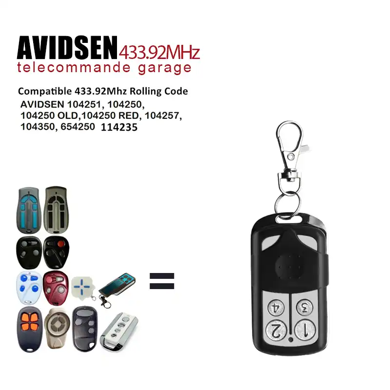 AVIDSEN 114253 garage gate remote control 433.92mhz rolling code transmitter NEW