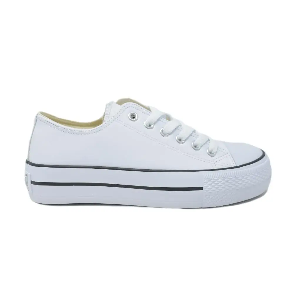 Zapatilla De Lona JOHN SMITH Para Mujer. Material De Napa. Modelo Tipo All Star Con Doble Suela Y Cierre Con Cordones