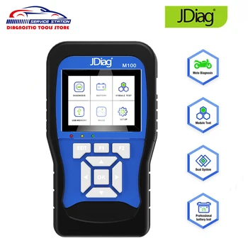 

JDiag M100 Motorcycle Scanner Universal Motorcycle Scan Tool 12V Battery Tester Intelligent Dual System Moto Scan Tool