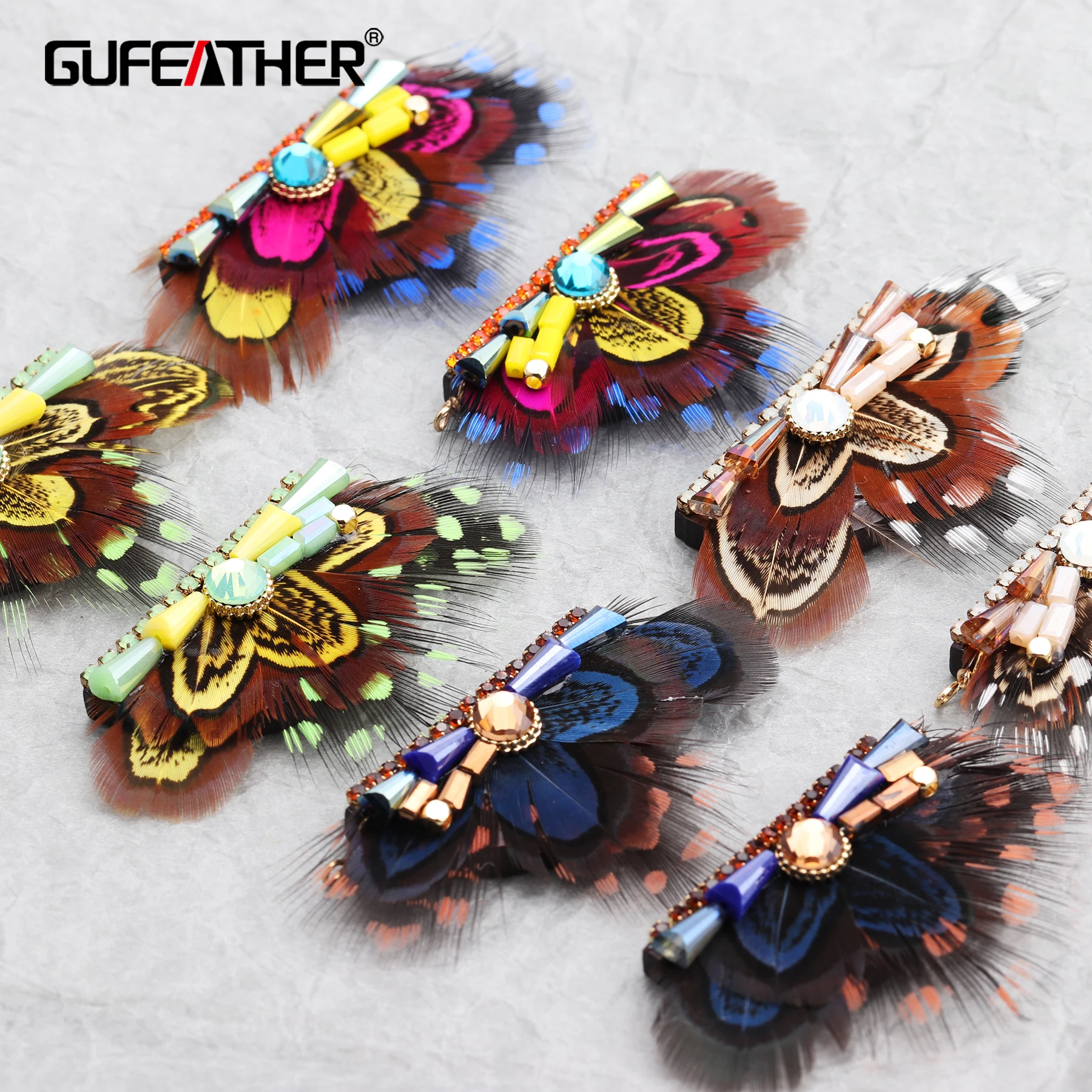 Перо с кисточкой GUFEATHER набор из натуральных перьев для самостоятельного