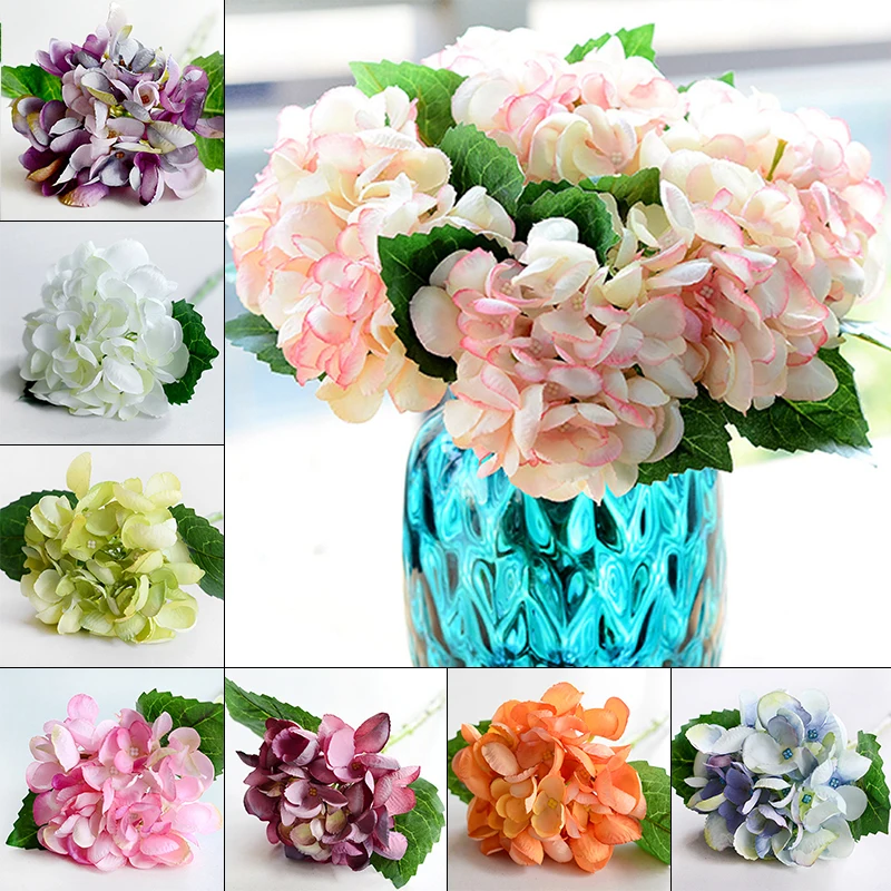 

1pcs Simulation Flower Fake Plants Single Hydrangea Home Wedding Bouquet Decoration Party Decor artificial flowers Bouquet
