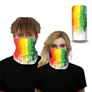 

Rainbow Tie-dye Face Mask Fashion Washable Cloth Face Mask Fabric Summer Breathable Sports Dust Tube Mask Magic Scarf Unisex