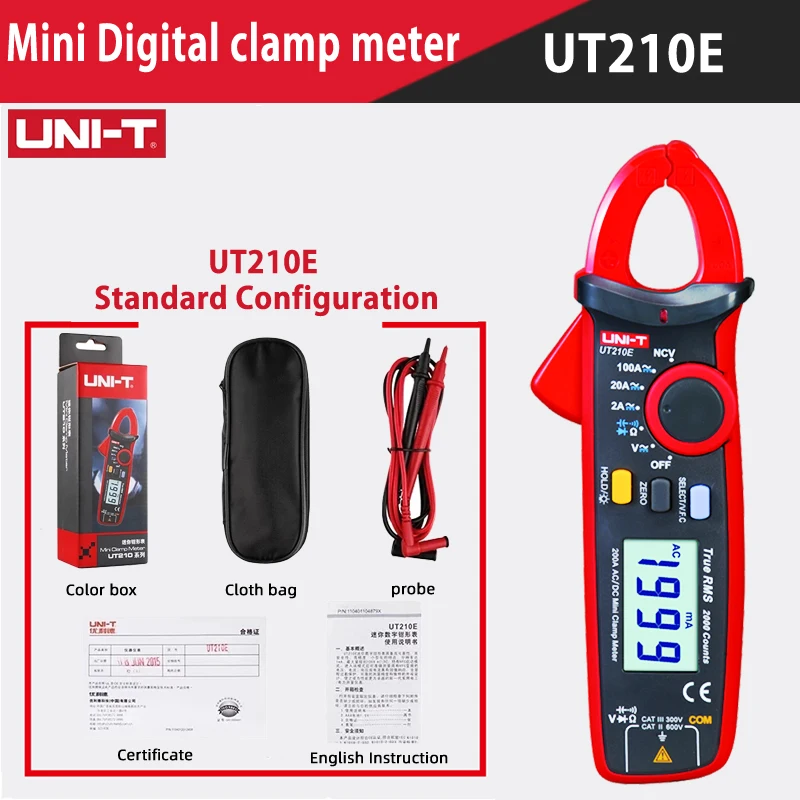 voice volume meter UNI-T UT204 Plus/UT210 Series Clamp Ammeters. Temperature Voltage Tester LCD Digital Current clamp AC/DC NCV True Rms Multimeter loggers tape measure Measurement & Analysis Tools