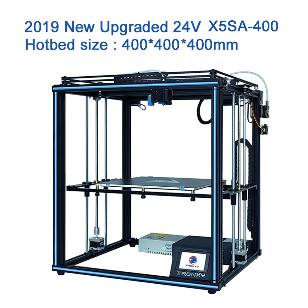 Новейший 24 В версия Tronxy X5SA-400/X5SA 3D принтер DIY Kit Автоматический Выравнивающий датчик накаливания печать куб Полный металлический квадрат - Цвет: X5SA-400 24V