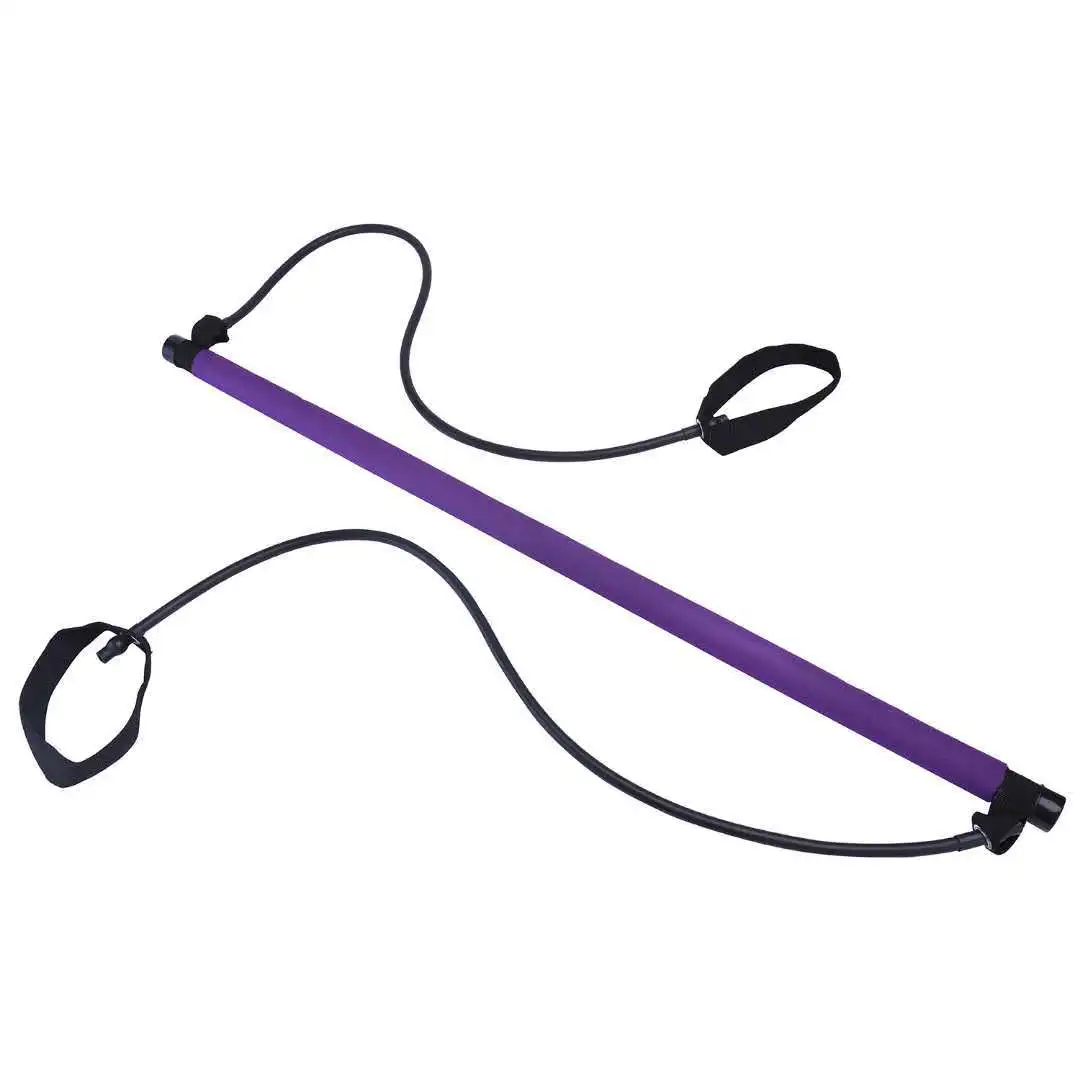 Exercise Resistance Band Yoga Pilates Bar Kit Portable Stick Muscle Toning Home Gym with Foot Loop | Спорт и развлечения