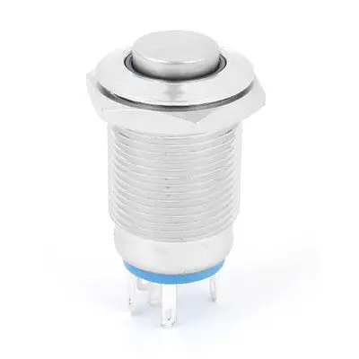 

12V 16mm High Flat Head Blue LED Angel Eye Latching Metal Push Button Switch