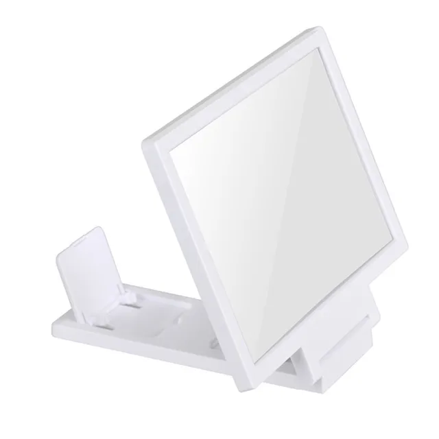 3D Mobile Phone Screen Magnifier HD Amplifying Stand Movie Video Foldable Desktop Lightweight Bracket Folding Phone Holder white