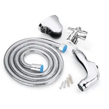 Durable Sliver Portable Water Saving Bidet Sprayer Shower Head Kit T-adapter Polished Chrome Hand Held 7/8" Shower Sprayer Bath