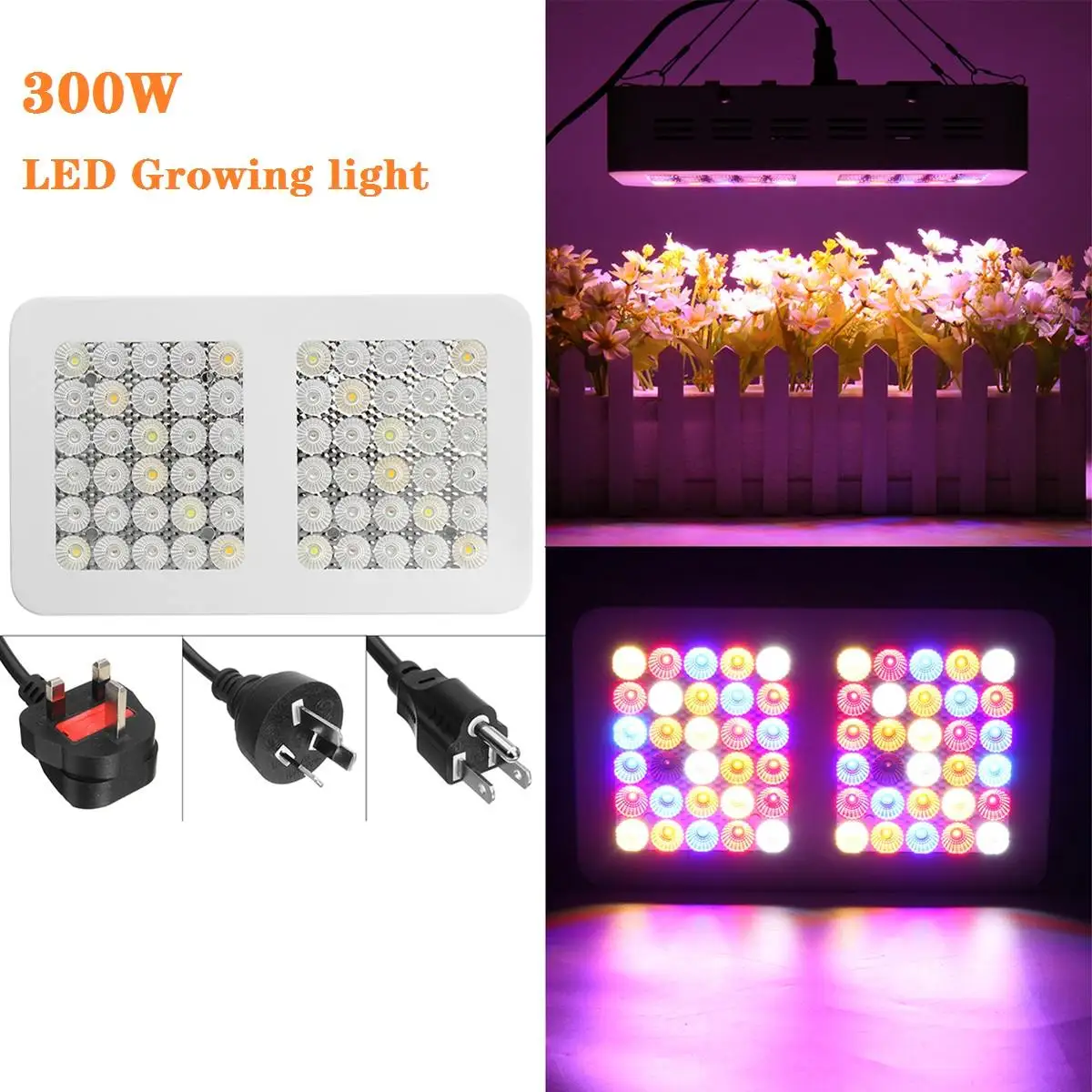 

300W Plant Grow Light Full Spectrum Led grow lights LED Panel Lamps For Hydroponic Vegs Flower Growing Tent Lighting for Indoor