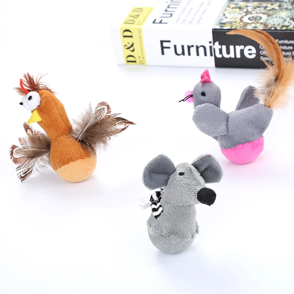 

Pet Cat Dog Toy Plush Tumbler False Animals Cat Toys Interactive Toy