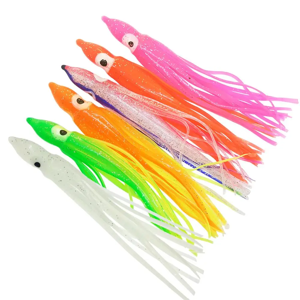 20 pieces Rubber Squid Skirts 5cm 9cm 11cm Octopus Soft Fishing Lures Tuna  Sailfish Baits Mix Colors