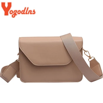 

Yogodlns British Fashion Simple Small Square Messenger Bag Women's Designer Handbag 2020 High-quality PU Leather Shoulder bags