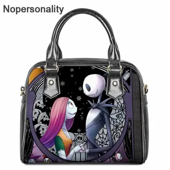 

Nopersonality Nightmare Before Christmas Print PU Top-handle Women Luxury Shoulder Handbag Ladies Gothic Beach Bag Bolsa Mujer