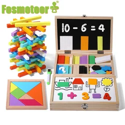 Fosmeteor Palo de contar magnético de madera para niños, tablero de dibujo Digital, caja de ayuda para enseñanza multifuncional, juguetes de escritorio