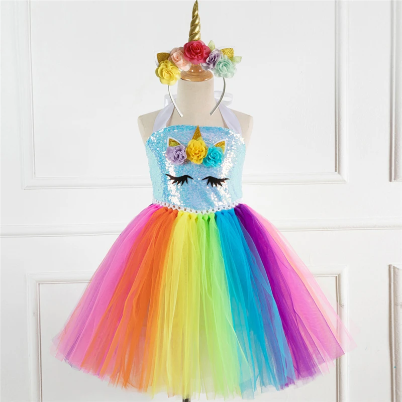 

New Arrival Girls Unicorn Costume Toddler Tutu Handmade Dress Carnival Party Dress Up