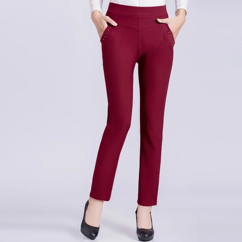 Ankle-Length Sweatpants Joggers Ladies Clothing Gothic Running Pants black red Slim Casual Women Rotary Diamond High Waist | Женская