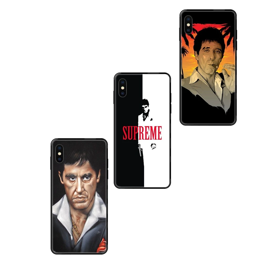 Черный мягкий защитный чехол из ТПУ с изображением персонажа фильма Scarface Тони