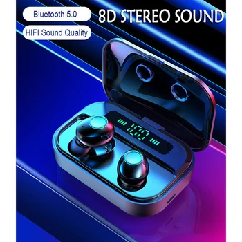 

Wireless In-Earphone With Inaural LED Display Support Wireless Fast Charge Bass Hifi Earphone