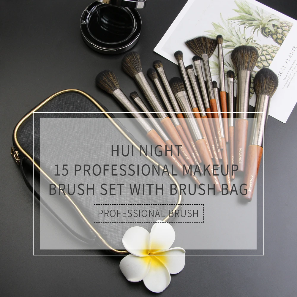 MAANGE 15Pcs Makeup Brushes Set Powder Eye Shadow Lip Make Up Brush Beauty Cosmetic Tool