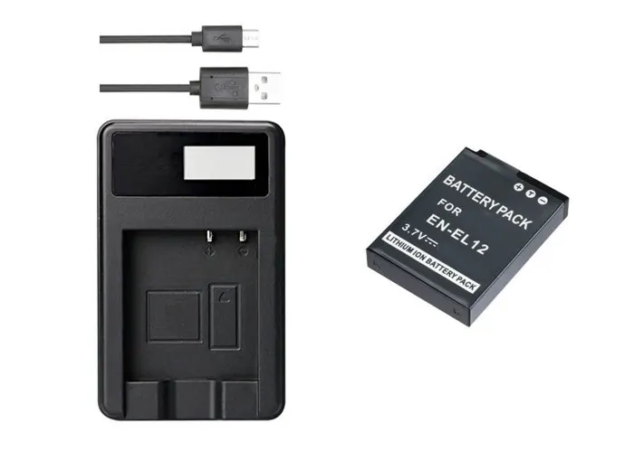 EN-EL12 ENEL12 EL12 Батарея+ USB Зарядное устройство для цифровой камеры Nikon Coolpix S6100 S6000 S800c S1000pj S1100pj S1200pj AW100 AW110 AW120 A900 - Цвет: Черный