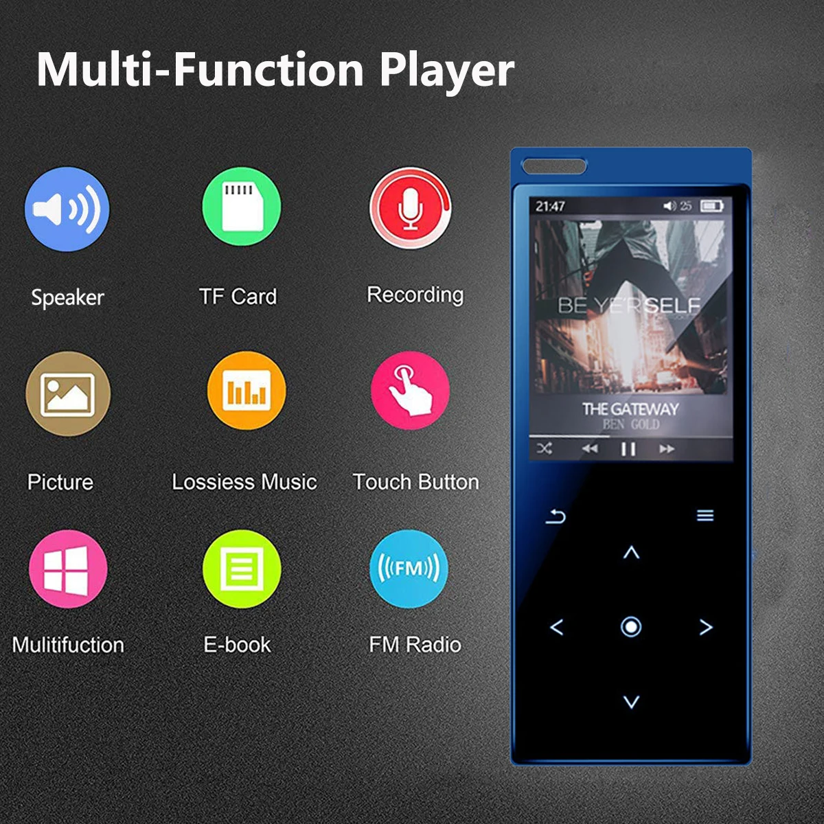 Новый MP3 Bluetooth плеер с динамиком металлический корпус 1.8in экран без потерь
