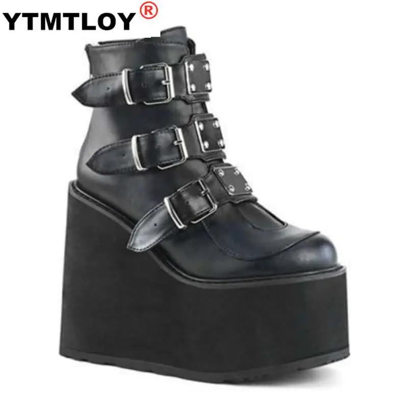 Популярные женские ботинки из искусственной кожи на высоком каблуке Botas Mujer
