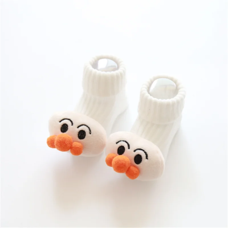 Мультяшные детские носки нескользящие для новорожденных милые осенние