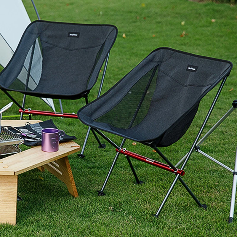  Portable Moon Chair Fishing BBQ Foldable Camping Chair Folding Extended Hiking Seat Garden Ultralig
