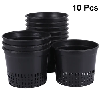 

10PCS Hydroponics Plastic Growing Cups Soilless Culture Basket Plastic Planting Baskets Water Grass Planting Pot for Store Home