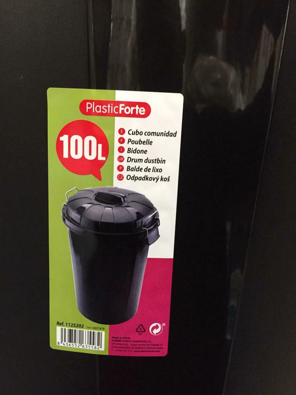 Cubo de Basura Comonidad con Tapa Plastico 100 litros basurero Asas de  presión - AliExpress