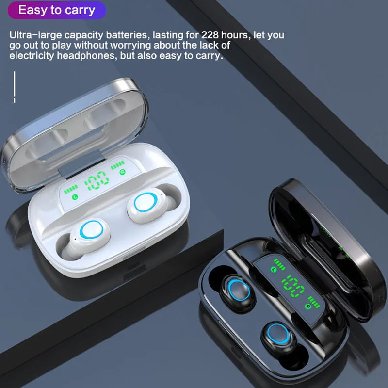 HETNGSYOU TWS Bluetooth наушники Bluetooth 5,0 наушники шумоподавления гарнитуры сенсорное управление СВЕТОДИОДНЫЙ беспроводной наушники