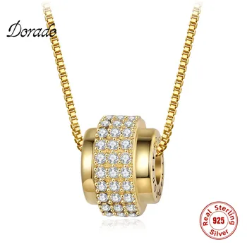 

Dorado Fashion 925 Sterling Silver Embedded Zircon Wheel Shape Pendant Necklace Women Girl Forever Lettering Party Birthday Gift