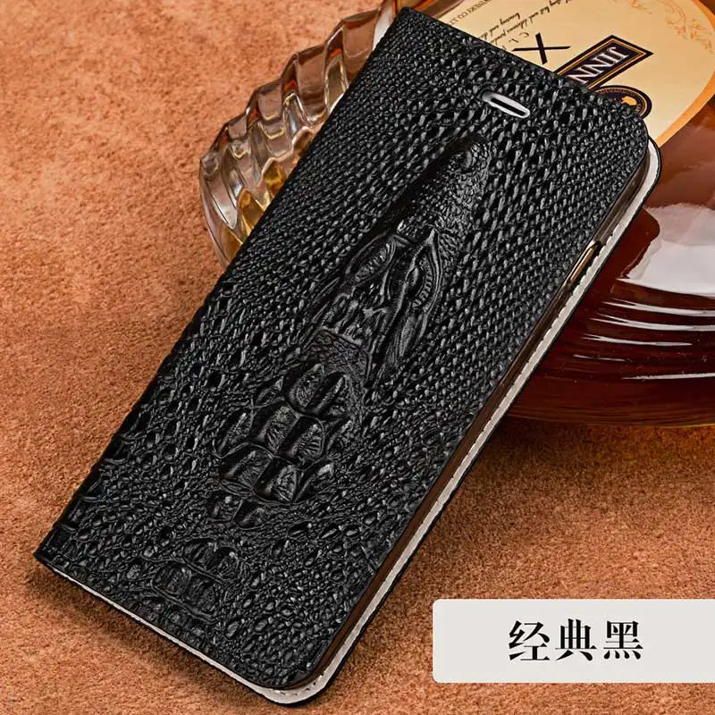 Черный Кожаный флип-чехол для телефона для Xiaomi mi 6 8 SE 9se A2 lite mi x 2 Red mi note 7 из натуральной кожи с подставкой для карт анти-осенний защитный чехол - Цвет: Черный