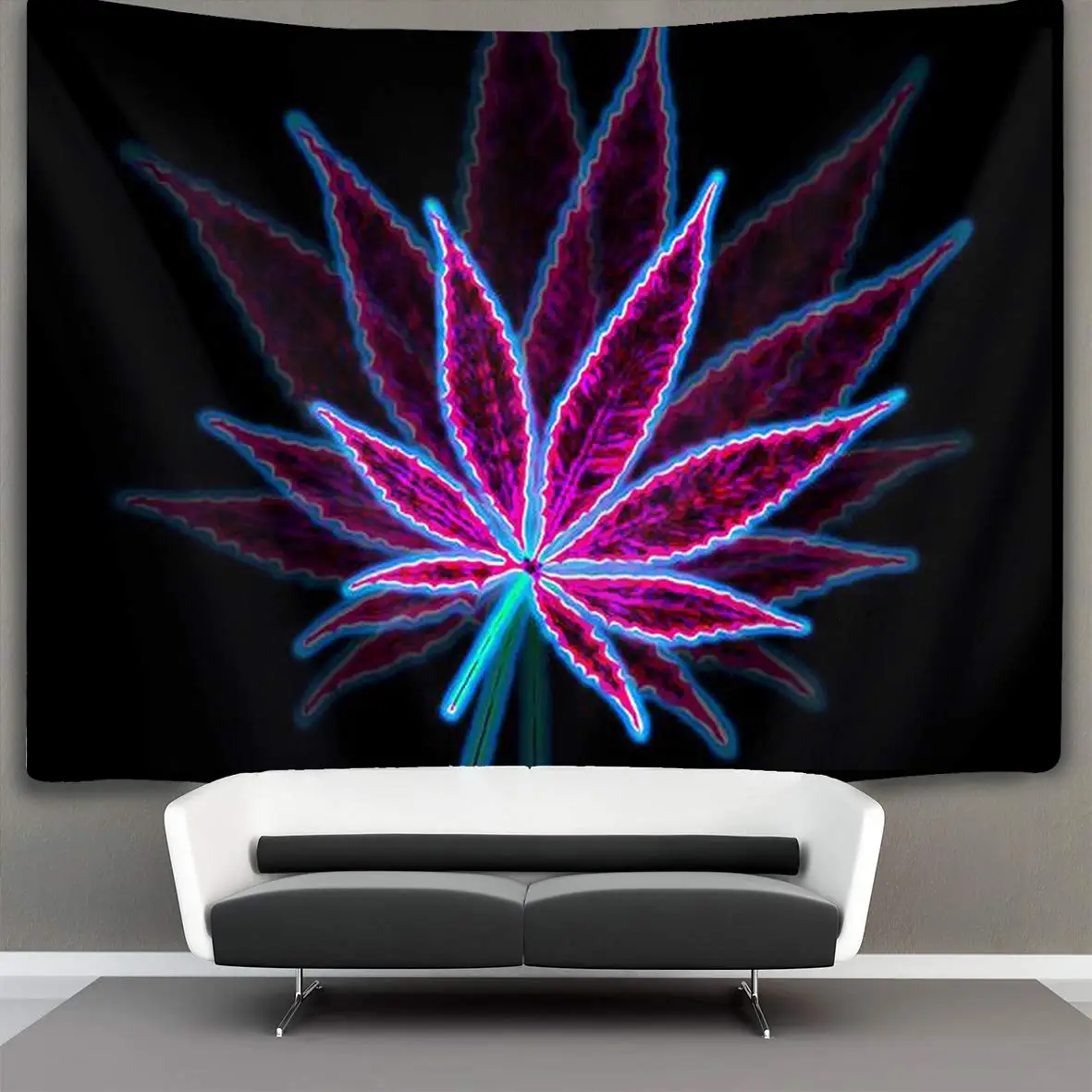 

Weed Leaf Purple Wall Tapestry with Art Nature Home Decorations